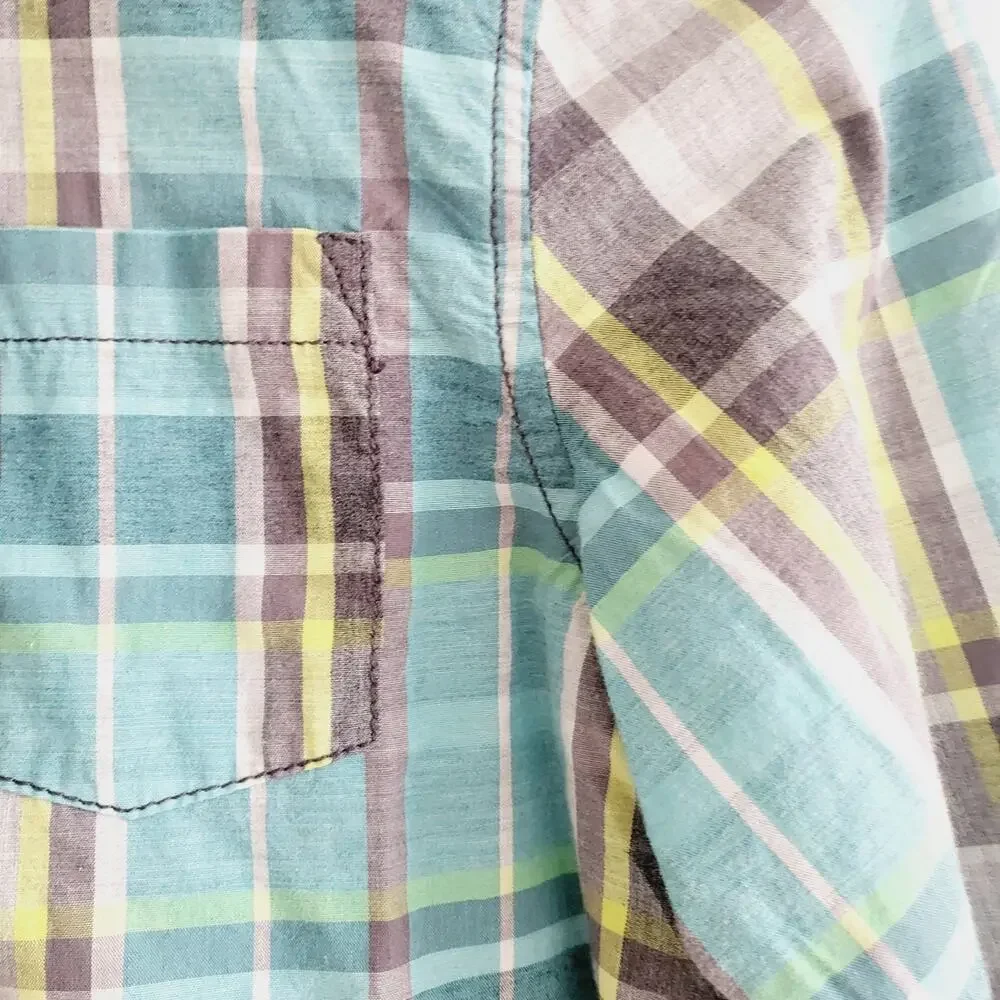 New Gymboree 7/8 plaid button down